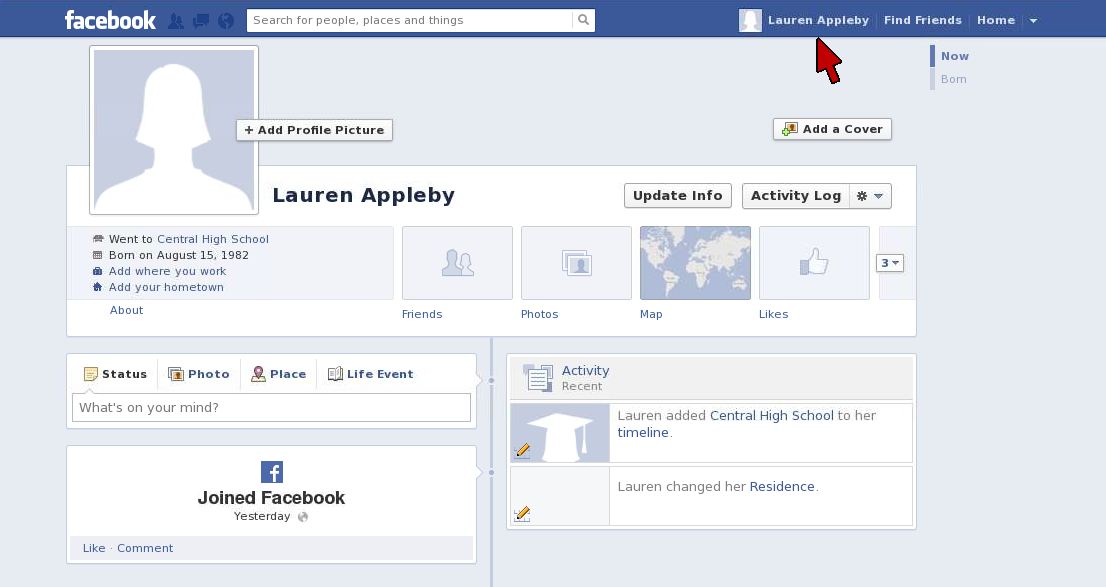 Facebook Timeline Screen2